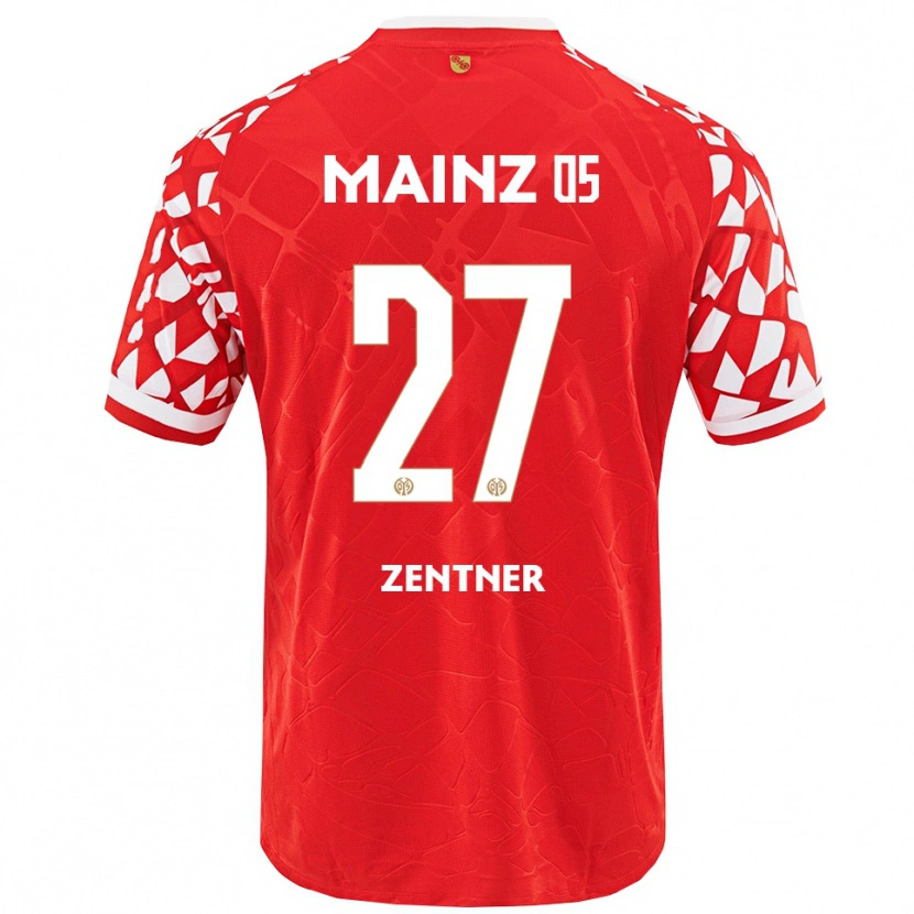 Danxen Homme Maillot Robin Zentner #27 Rouge Blanc Tenues Domicile 2025/26 T-Shirt