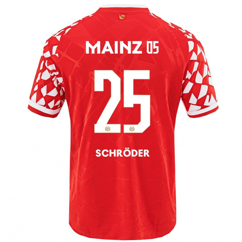 Danxen Homme Maillot Maxim Schröder #25 Rouge Blanc Tenues Domicile 2025/26 T-Shirt