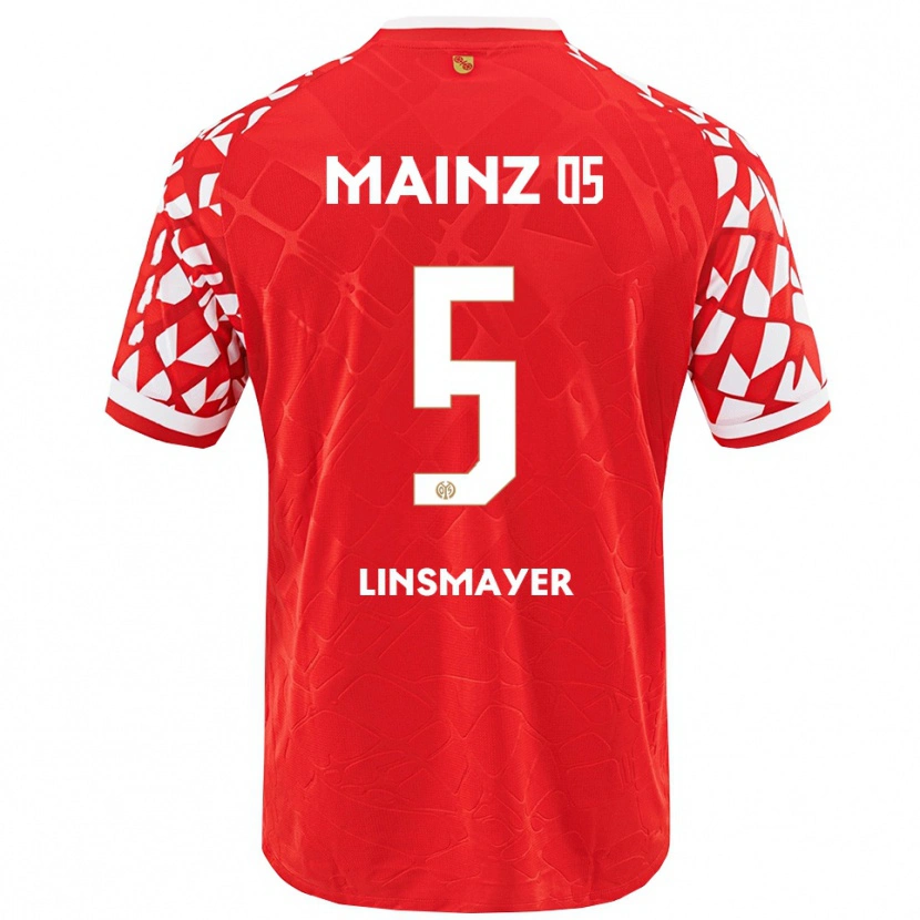 Danxen Homme Maillot Denis Linsmayer #5 Rouge Blanc Tenues Domicile 2025/26 T-Shirt