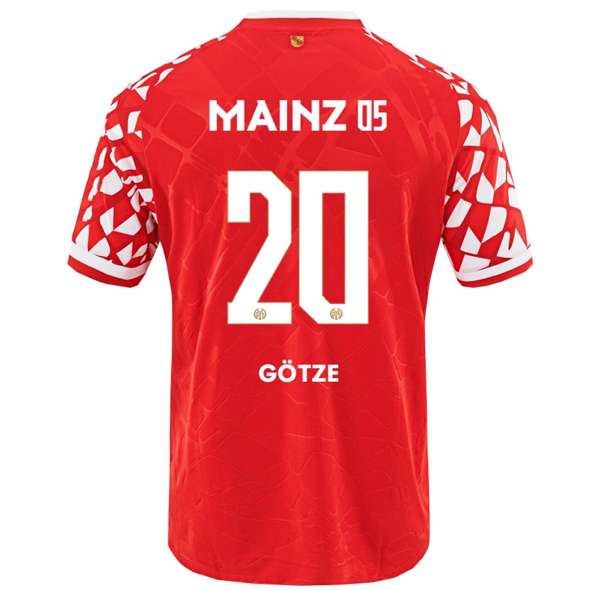 Danxen Homme Maillot Justus Götze #20 Rouge Blanc Tenues Domicile 2025/26 T-Shirt