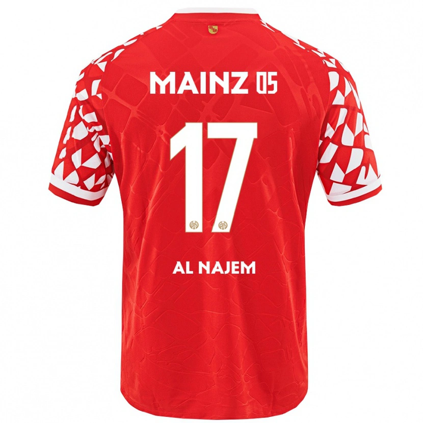 Danxen Homme Maillot Salma Al Najem #17 Rouge Blanc Tenues Domicile 2025/26 T-Shirt