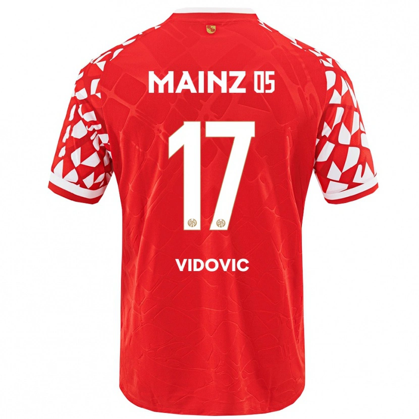 Danxen Homme Maillot Gabriel Vidovic #17 Rouge Blanc Tenues Domicile 2025/26 T-Shirt