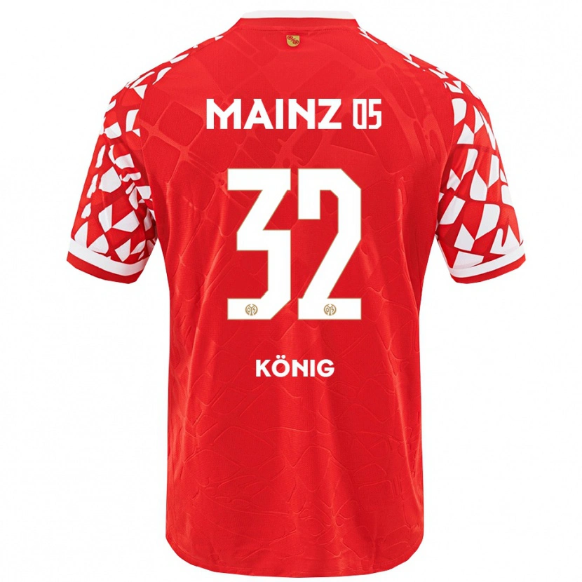 Danxen Homme Maillot Raúl König #32 Rouge Blanc Tenues Domicile 2025/26 T-Shirt