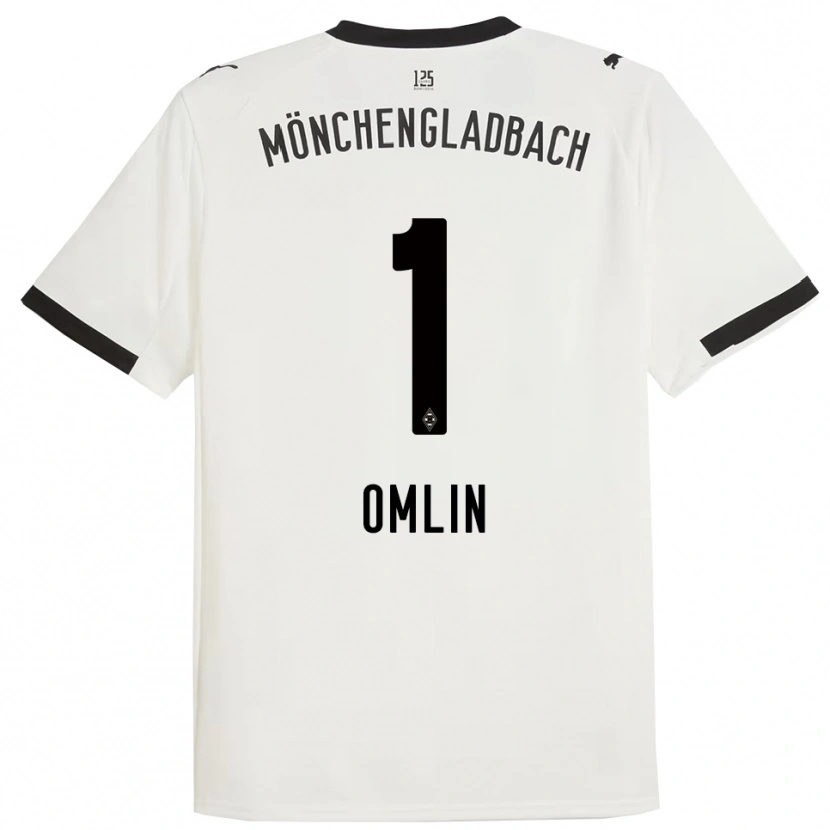 Danxen Homme Maillot Jonas Omlin #1 Blanc Noir Tenues Domicile 2025/26 T-Shirt