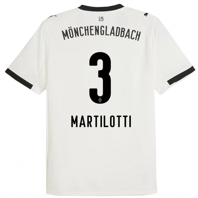 Danxen Homme Maillot Francesco Martilotti #3 Blanc Noir Tenues Domicile 2025/26 T-Shirt