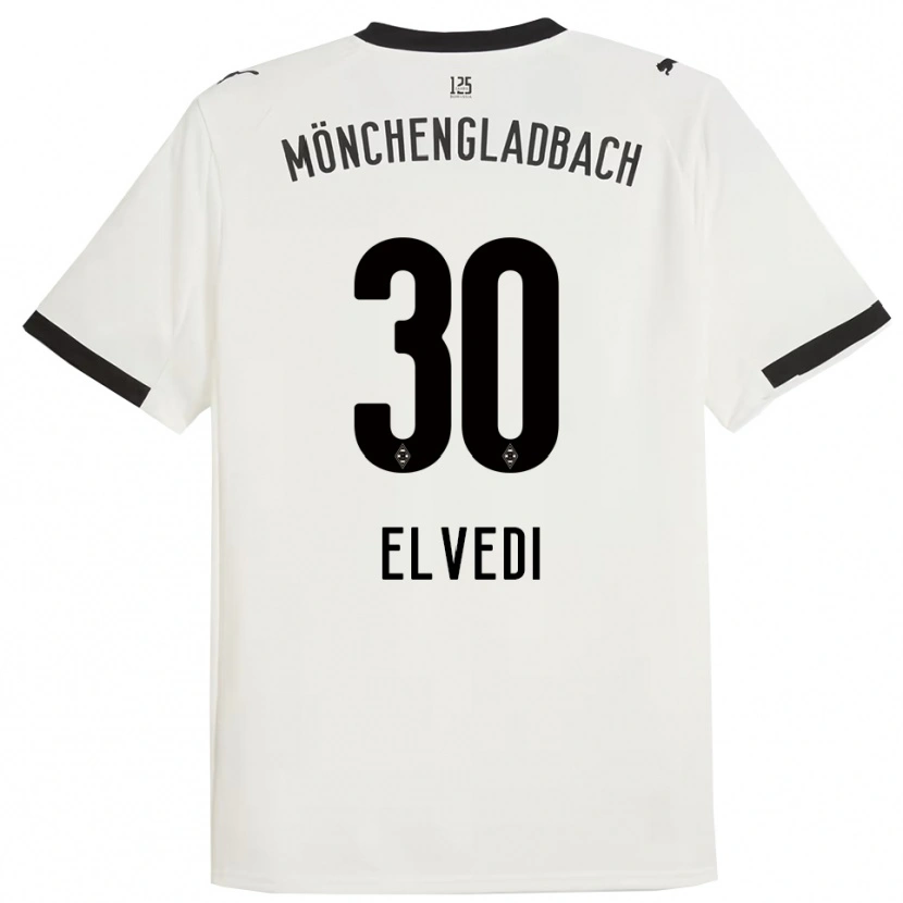 Danxen Homme Maillot Nico Elvedi #30 Blanc Noir Tenues Domicile 2025/26 T-Shirt