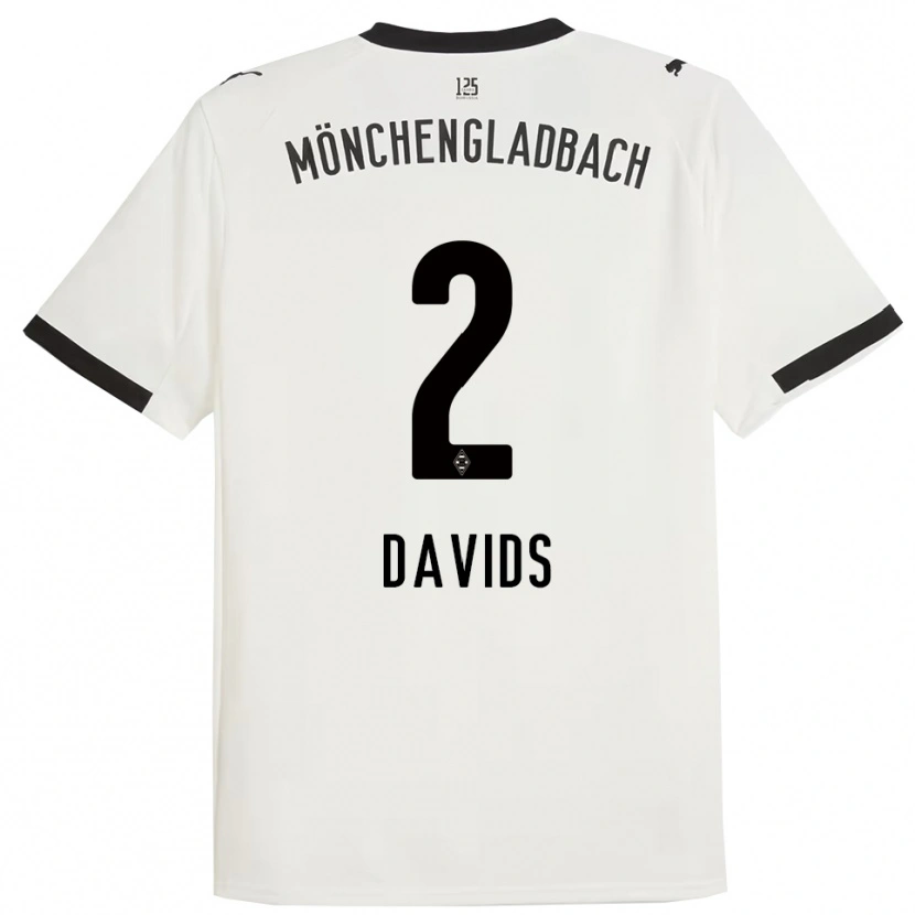 Danxen Homme Maillot Leander Davids #2 Blanc Noir Tenues Domicile 2025/26 T-Shirt