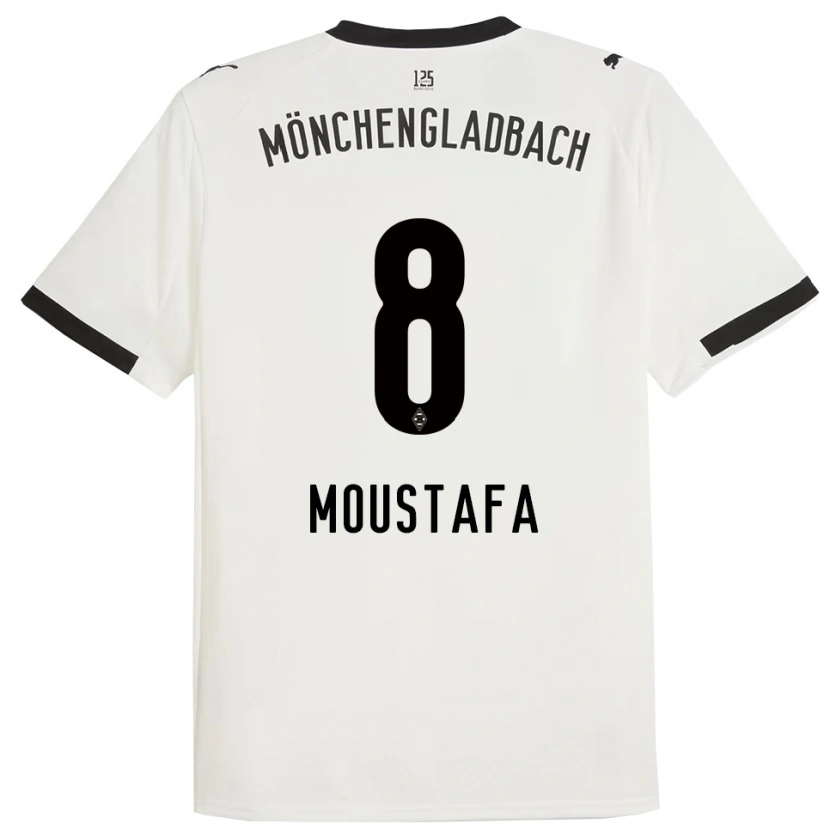 Danxen Homme Maillot Moustafa Ashraf Moustafa #8 Blanc Noir Tenues Domicile 2025/26 T-Shirt
