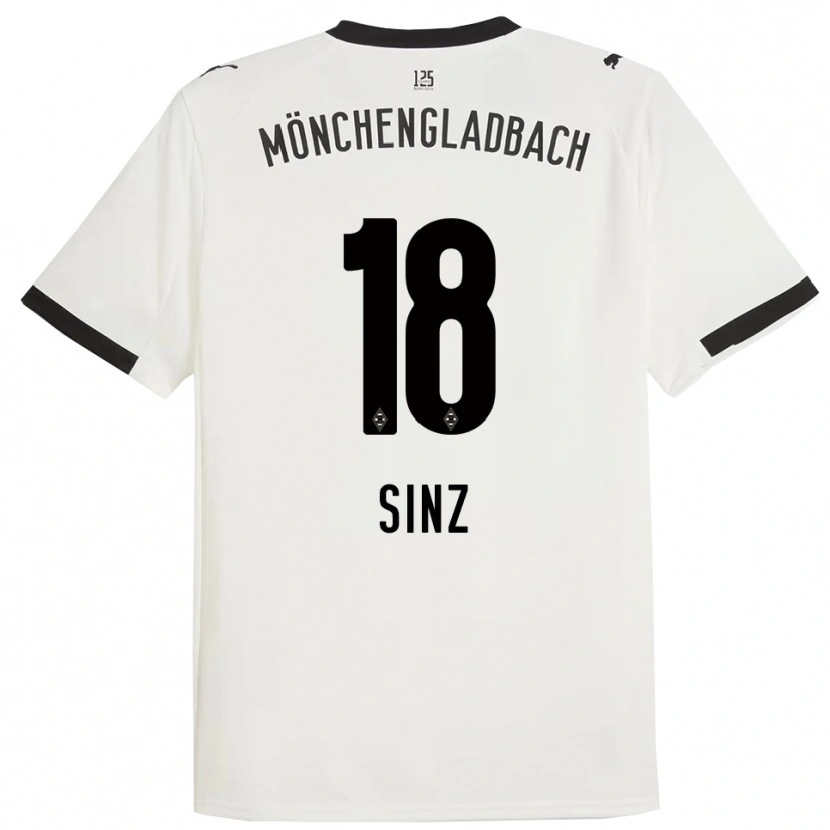 Danxen Homme Maillot Michelle Sinz #18 Blanc Noir Tenues Domicile 2025/26 T-Shirt
