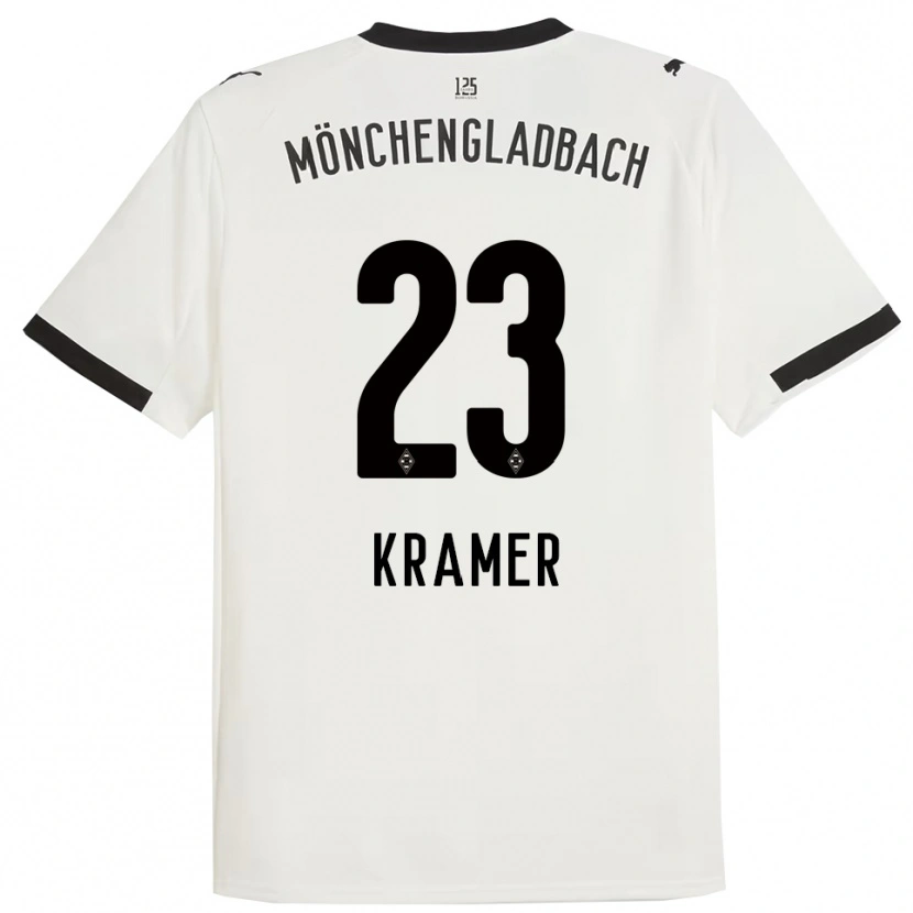 Danxen Homme Maillot Christoph Kramer #23 Blanc Noir Tenues Domicile 2025/26 T-Shirt