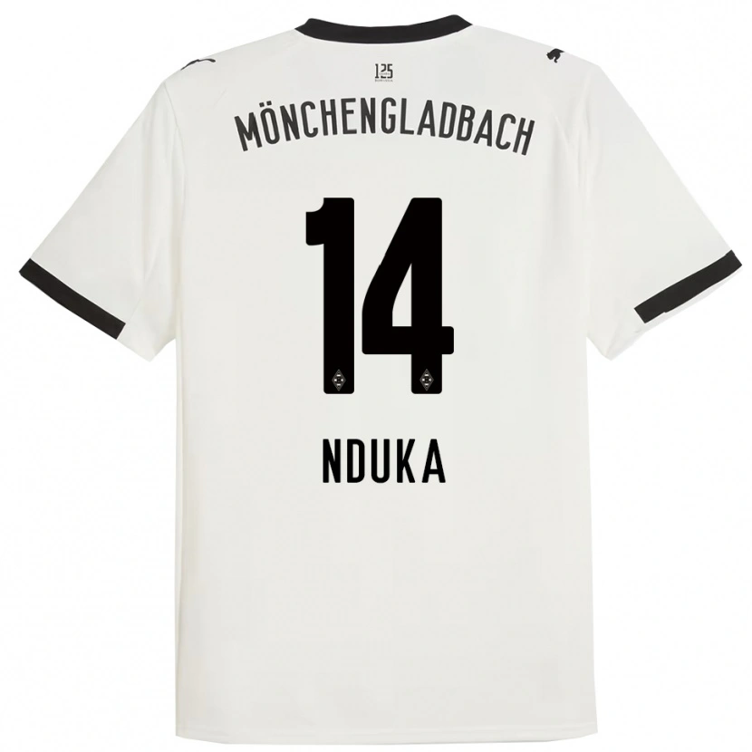 Danxen Homme Maillot Michael Nduka #14 Blanc Noir Tenues Domicile 2025/26 T-Shirt