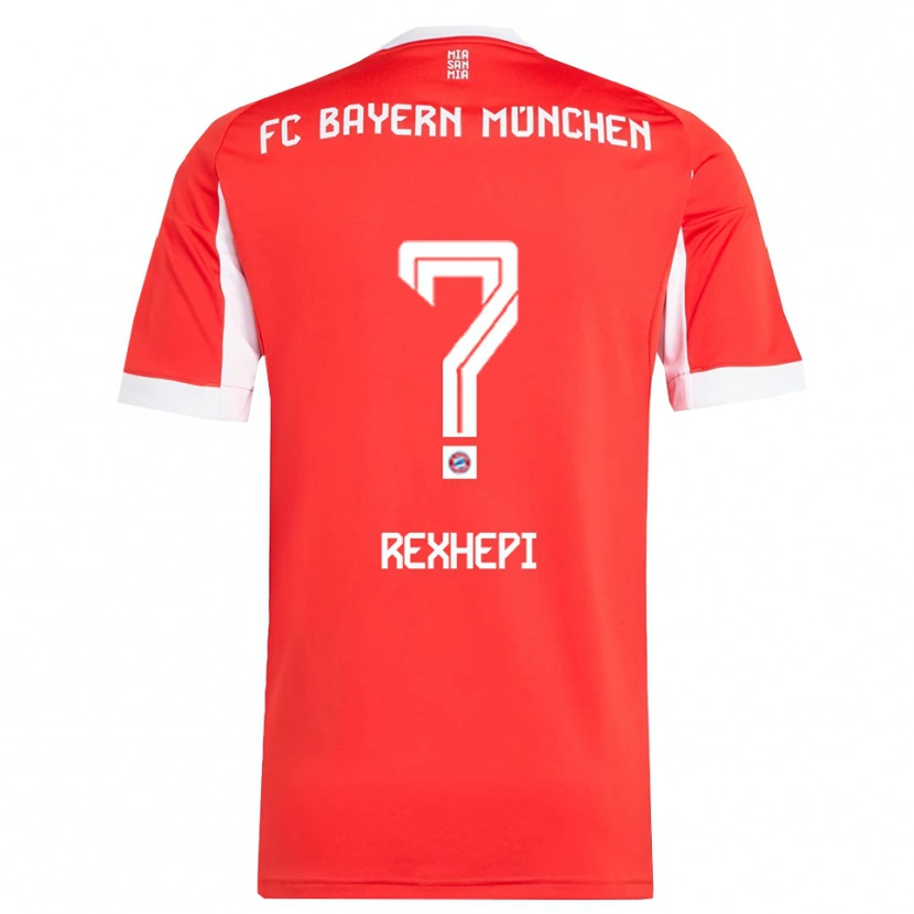 Danxen Homme Maillot Erion Rexhepi #0 Blanc Rouge Tenues Domicile 2025/26 T-Shirt