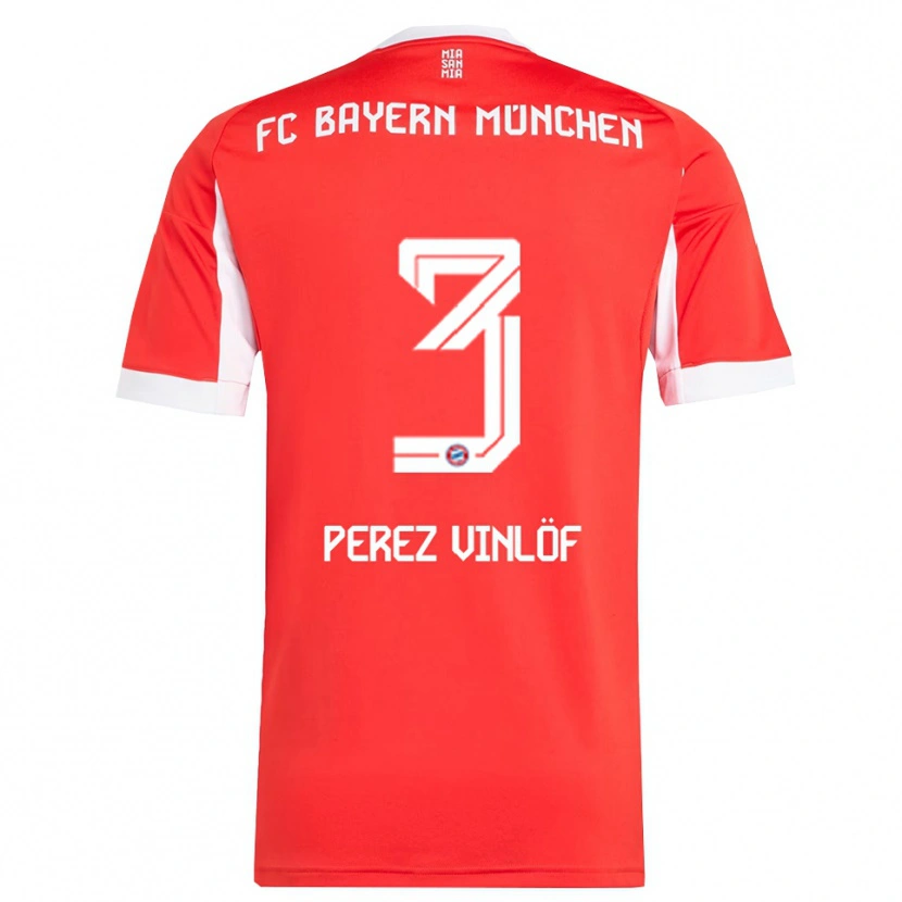 Danxen Homme Maillot Matteo Perez Vinlöf #3 Blanc Rouge Tenues Domicile 2025/26 T-Shirt