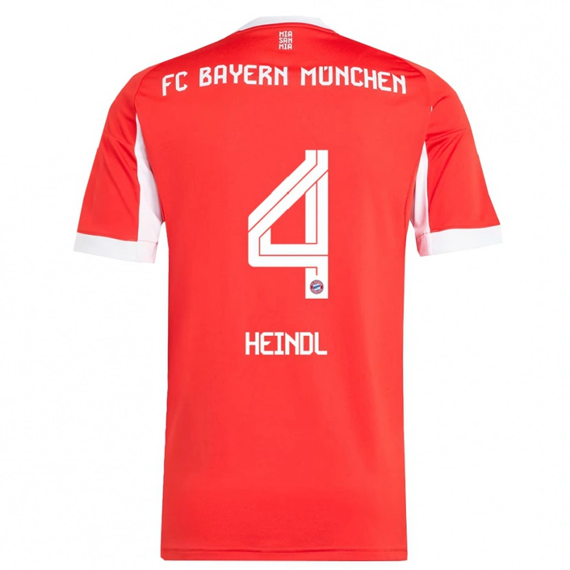 Danxen Homme Maillot David Heindl #4 Blanc Rouge Tenues Domicile 2025/26 T-Shirt