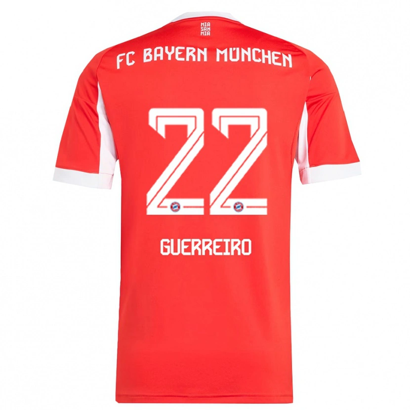 Danxen Homme Maillot Raphaël Guerreiro #22 Blanc Rouge Tenues Domicile 2025/26 T-Shirt