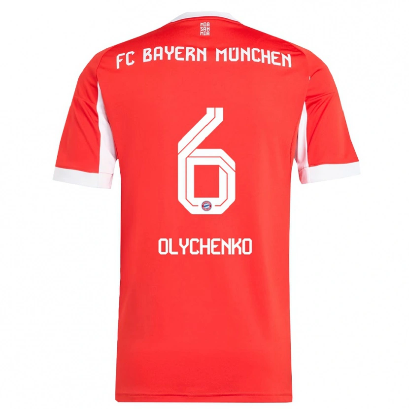 Danxen Homme Maillot Bogdan Olychenko #6 Blanc Rouge Tenues Domicile 2025/26 T-Shirt