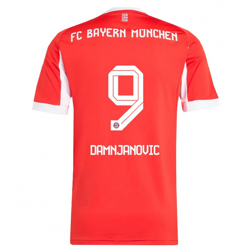 Danxen Homme Maillot Jovana Damnjanovic #9 Blanc Rouge Tenues Domicile 2025/26 T-Shirt