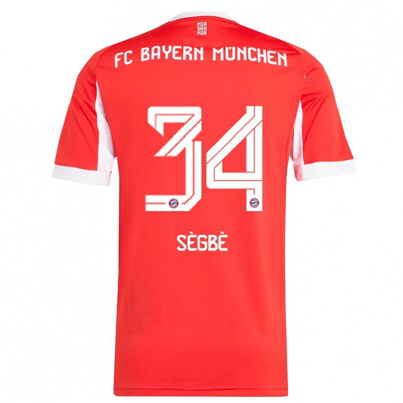 Danxen Homme Maillot Désiré Sègbè #34 Blanc Rouge Tenues Domicile 2025/26 T-Shirt
