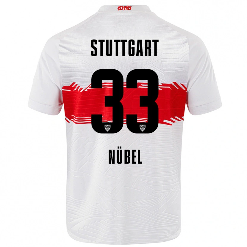 Danxen Homme Maillot Alexander Nübel #33 Blanc Rouge Tenues Domicile 2025/26 T-Shirt