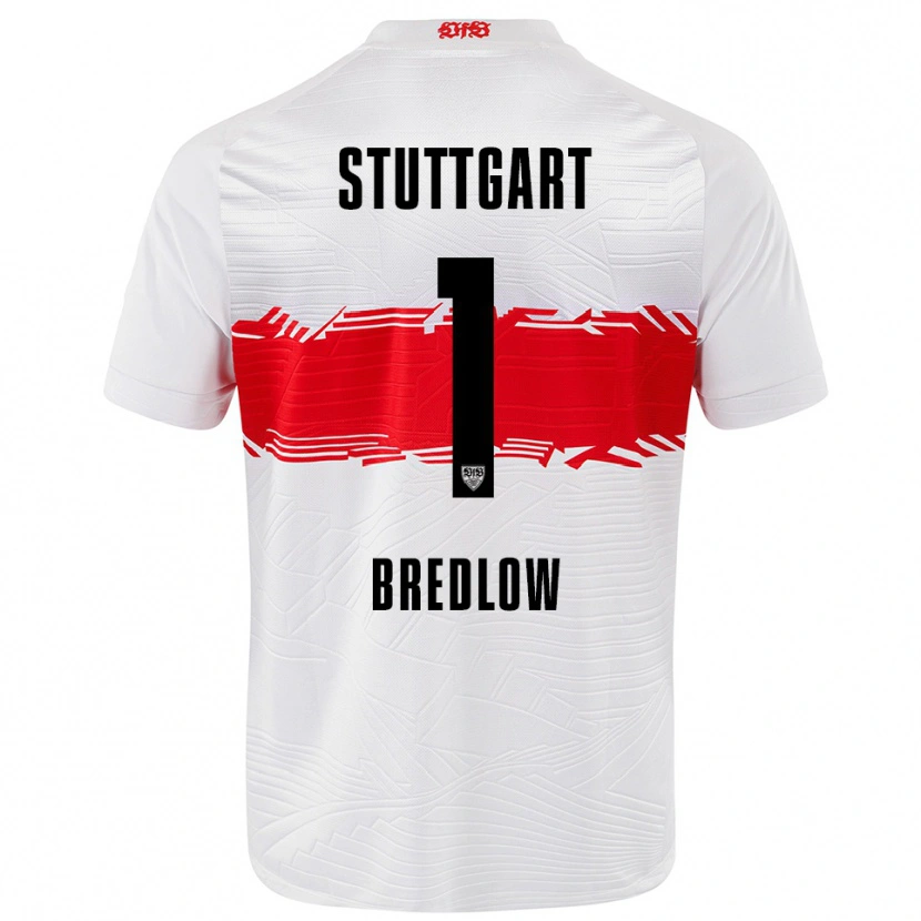 Danxen Homme Maillot Fabian Bredlow #1 Blanc Rouge Tenues Domicile 2025/26 T-Shirt