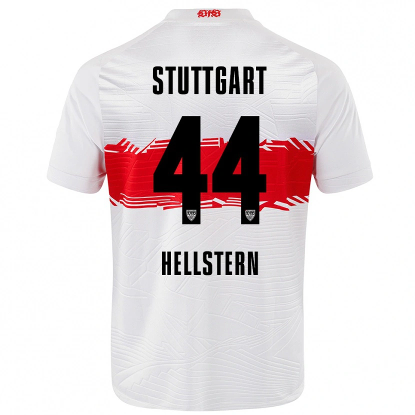Danxen Homme Maillot Florian Hellstern #44 Blanc Rouge Tenues Domicile 2025/26 T-Shirt