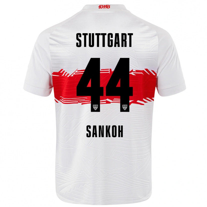 Danxen Homme Maillot Mohamed Sankoh #44 Blanc Rouge Tenues Domicile 2025/26 T-Shirt