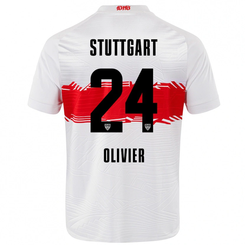 Danxen Homme Maillot Christopher Olivier #24 Blanc Rouge Tenues Domicile 2025/26 T-Shirt