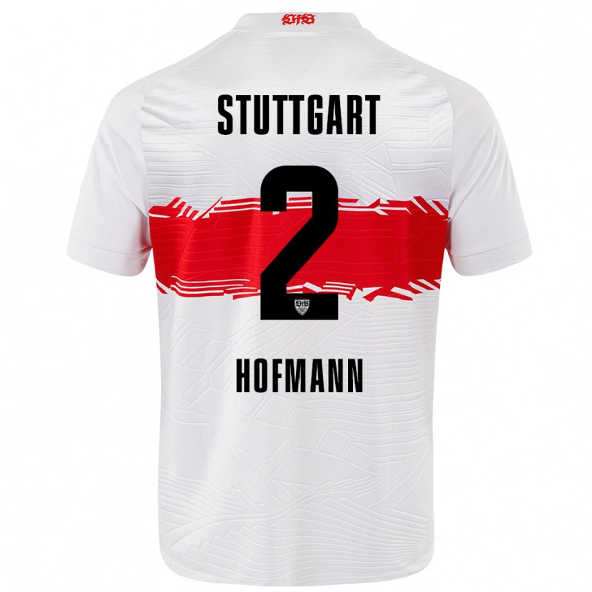 Danxen Homme Maillot Linette Hofmann #2 Blanc Rouge Tenues Domicile 2025/26 T-Shirt