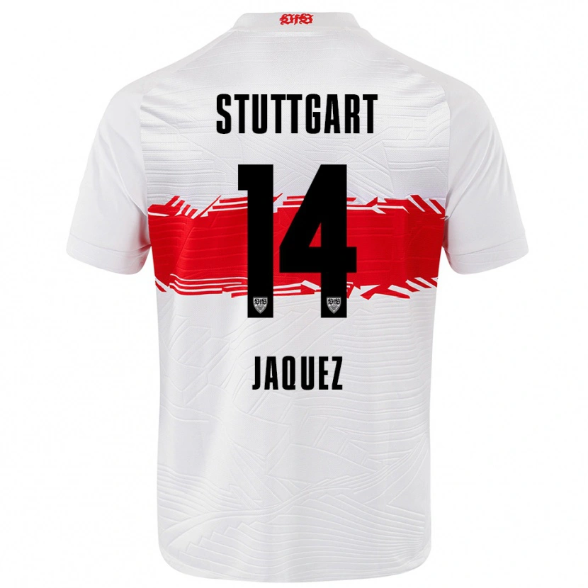 Danxen Homme Maillot Luca Jaquez #14 Blanc Rouge Tenues Domicile 2025/26 T-Shirt