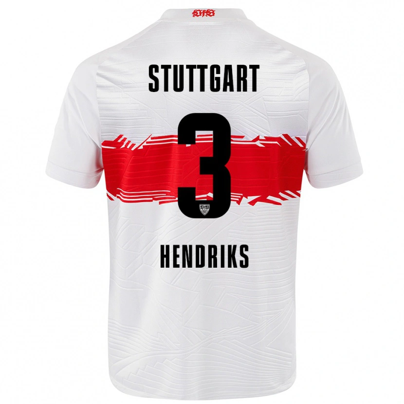 Danxen Homme Maillot Ramon Hendriks #3 Blanc Rouge Tenues Domicile 2025/26 T-Shirt
