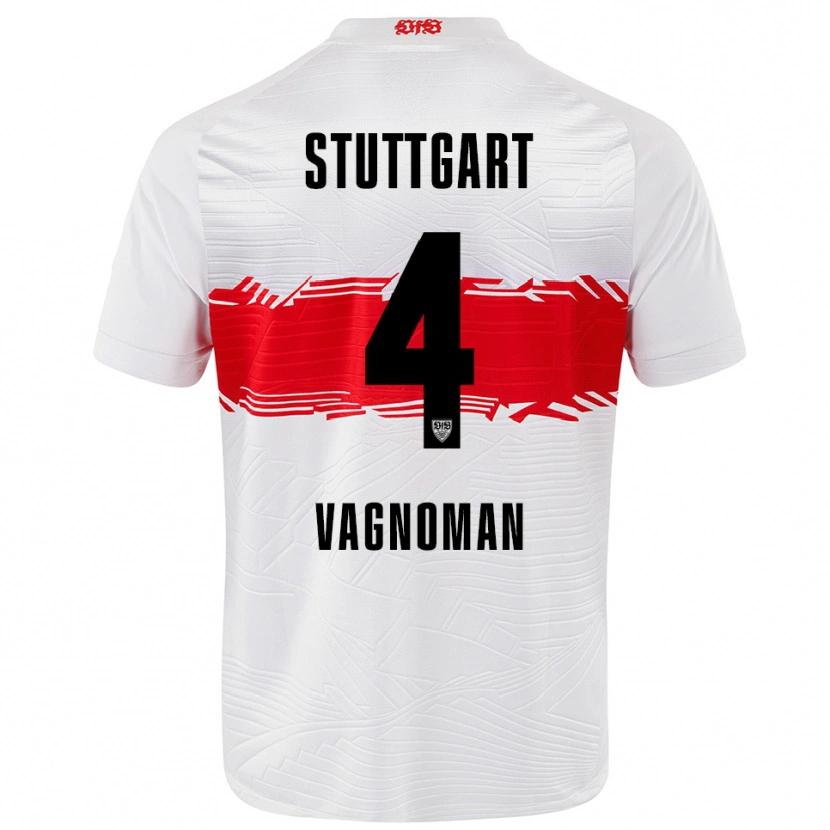 Danxen Homme Maillot Josha Vagnoman #4 Blanc Rouge Tenues Domicile 2025/26 T-Shirt
