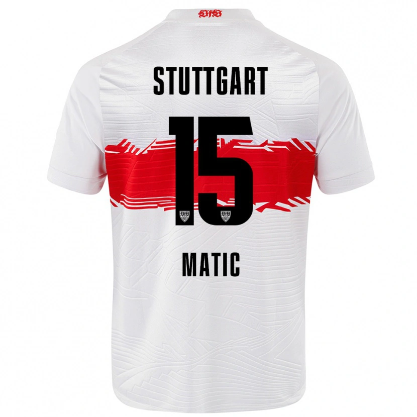 Danxen Homme Maillot Nikolas Matic #15 Blanc Rouge Tenues Domicile 2025/26 T-Shirt