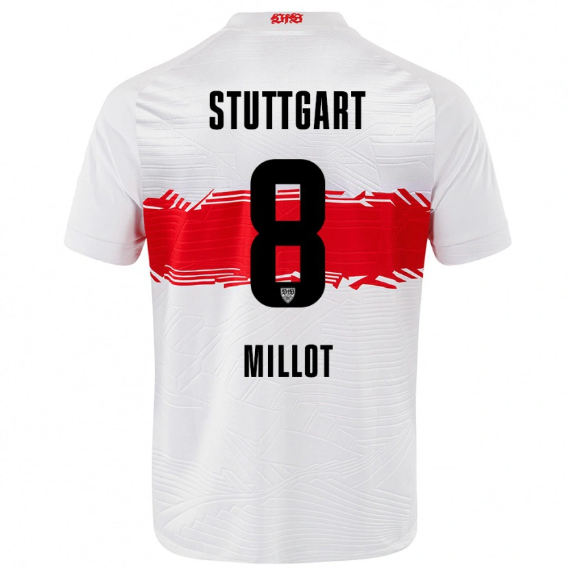 Danxen Homme Maillot Enzo Millot #8 Blanc Rouge Tenues Domicile 2025/26 T-Shirt