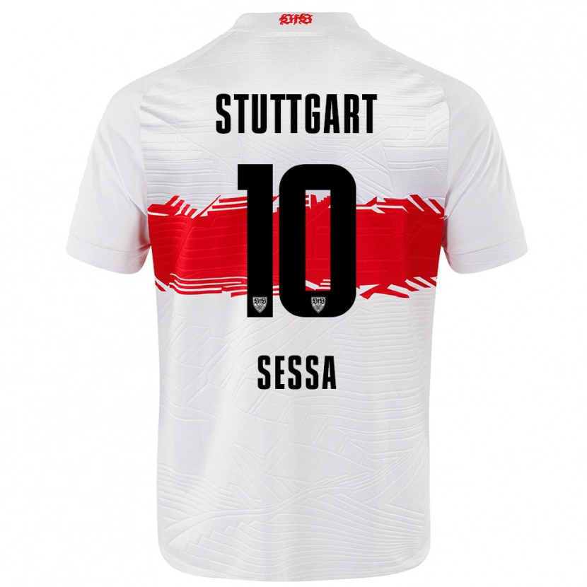 Danxen Homme Maillot Nicolas Sessa #10 Blanc Rouge Tenues Domicile 2025/26 T-Shirt