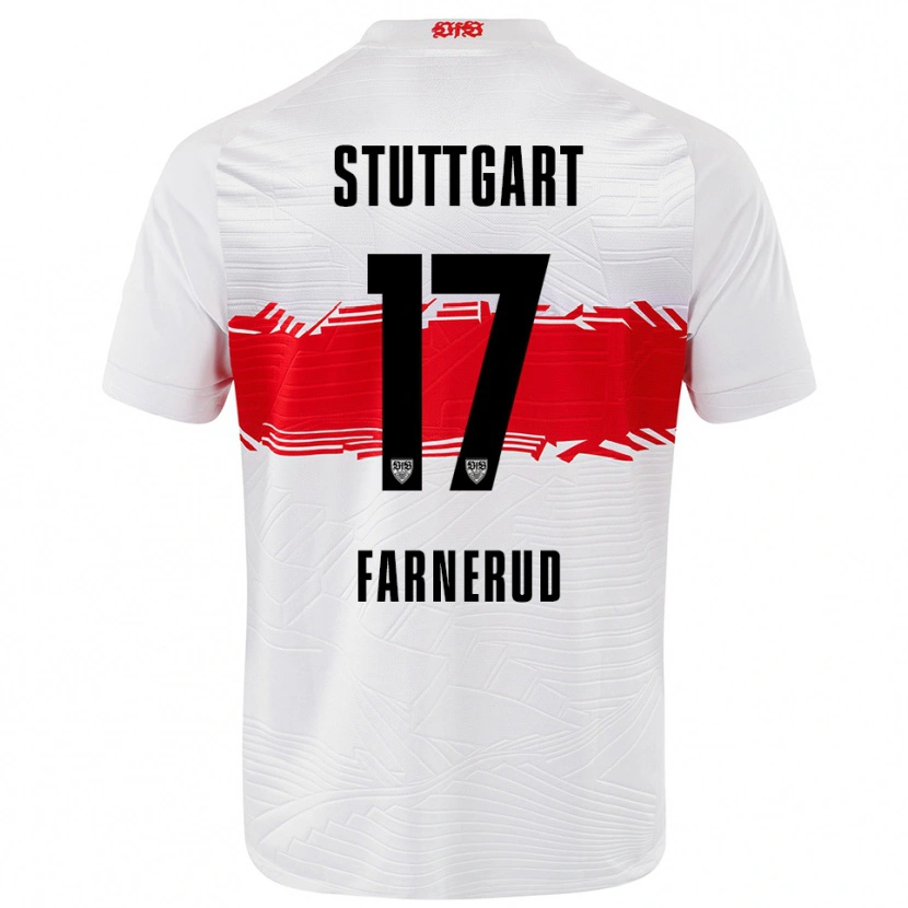 Danxen Homme Maillot Colin Farnerud #17 Blanc Rouge Tenues Domicile 2025/26 T-Shirt