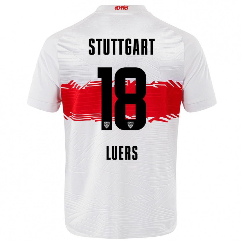 Danxen Homme Maillot Julian Lüers #18 Blanc Rouge Tenues Domicile 2025/26 T-Shirt