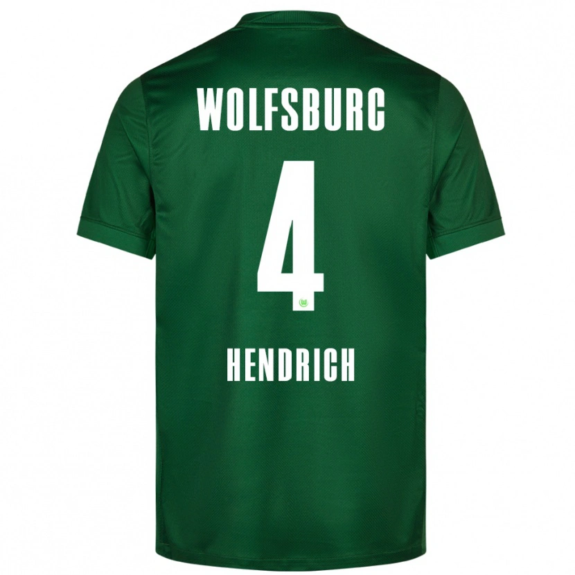 Danxen Homme Maillot Kathrin Hendrich #4 Vert Blanc Tenues Domicile 2025/26 T-Shirt