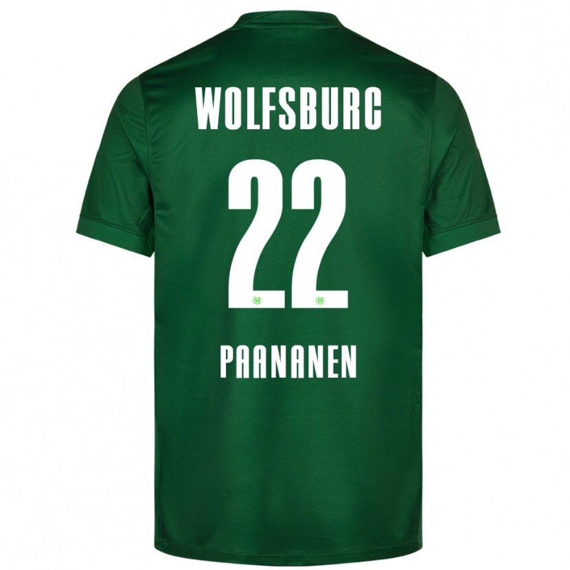 Danxen Homme Maillot Otto Paananen #22 Vert Blanc Tenues Domicile 2025/26 T-Shirt