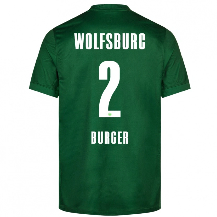 Danxen Homme Maillot Jan Bürger #2 Vert Blanc Tenues Domicile 2025/26 T-Shirt