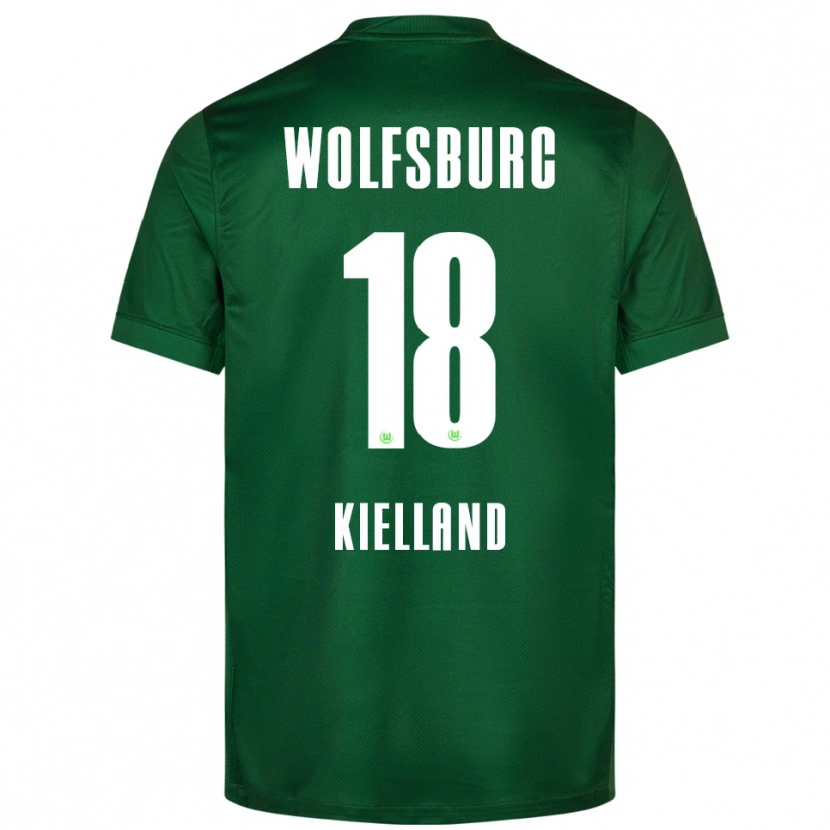 Danxen Homme Maillot Justine Kielland #18 Vert Blanc Tenues Domicile 2025/26 T-Shirt