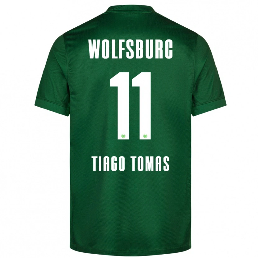 Danxen Homme Maillot Tiago Tomás #11 Vert Blanc Tenues Domicile 2025/26 T-Shirt
