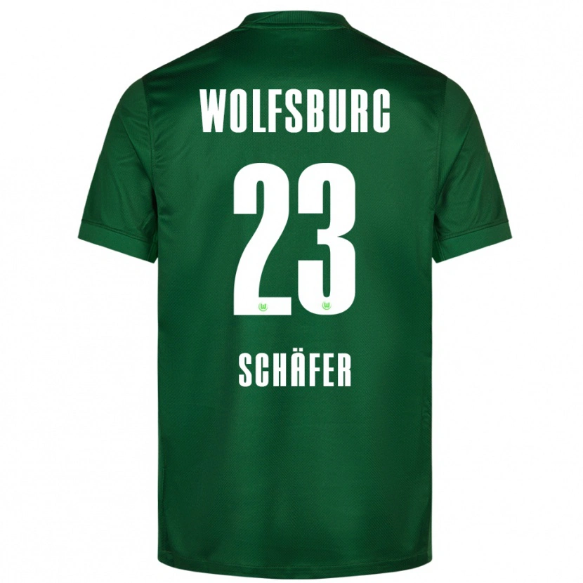 Danxen Homme Maillot Elia Schäfer #23 Vert Blanc Tenues Domicile 2025/26 T-Shirt