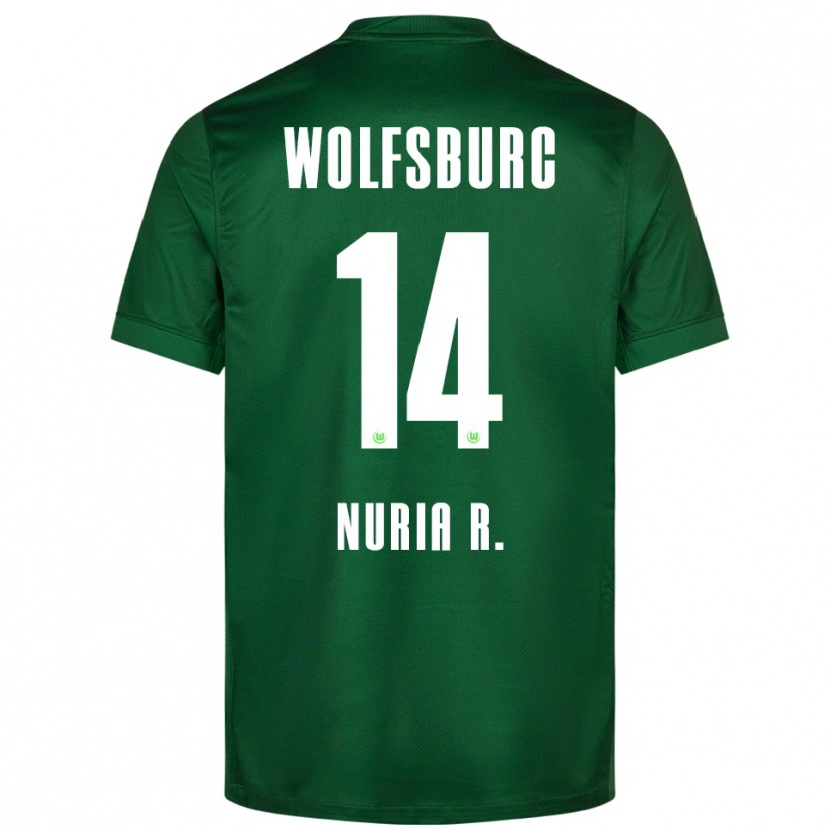 Danxen Homme Maillot Nuria Rabano #14 Vert Blanc Tenues Domicile 2025/26 T-Shirt
