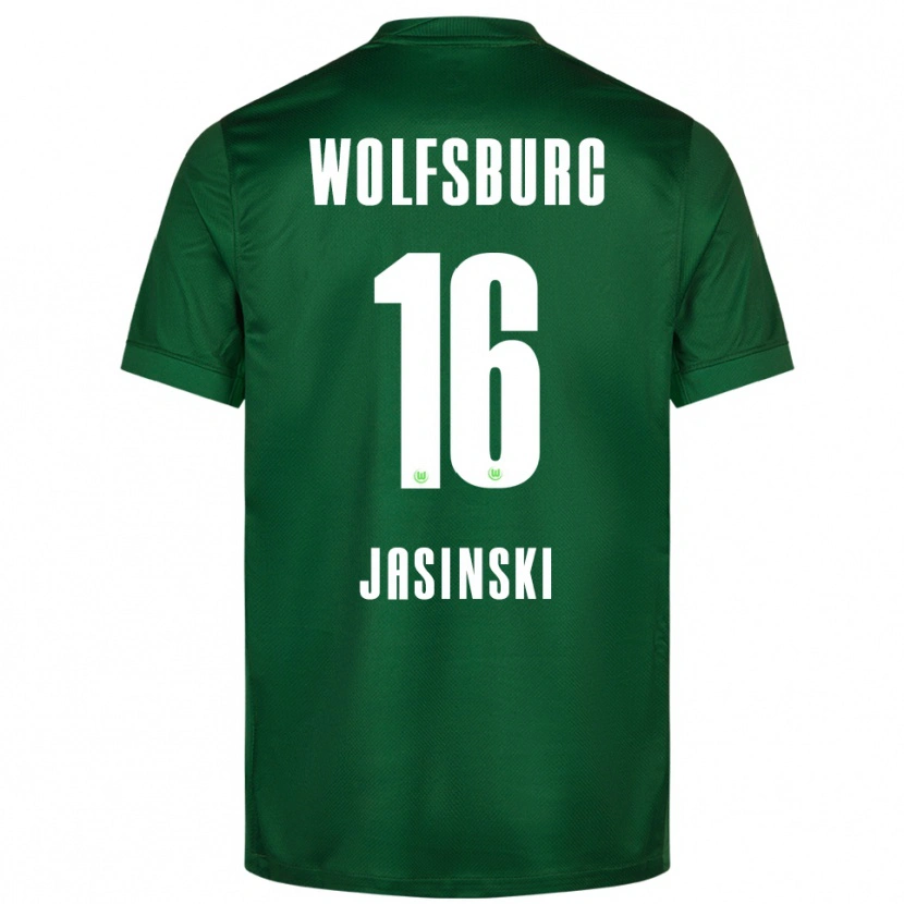 Danxen Homme Maillot Mateusz Jasinski #16 Vert Blanc Tenues Domicile 2025/26 T-Shirt