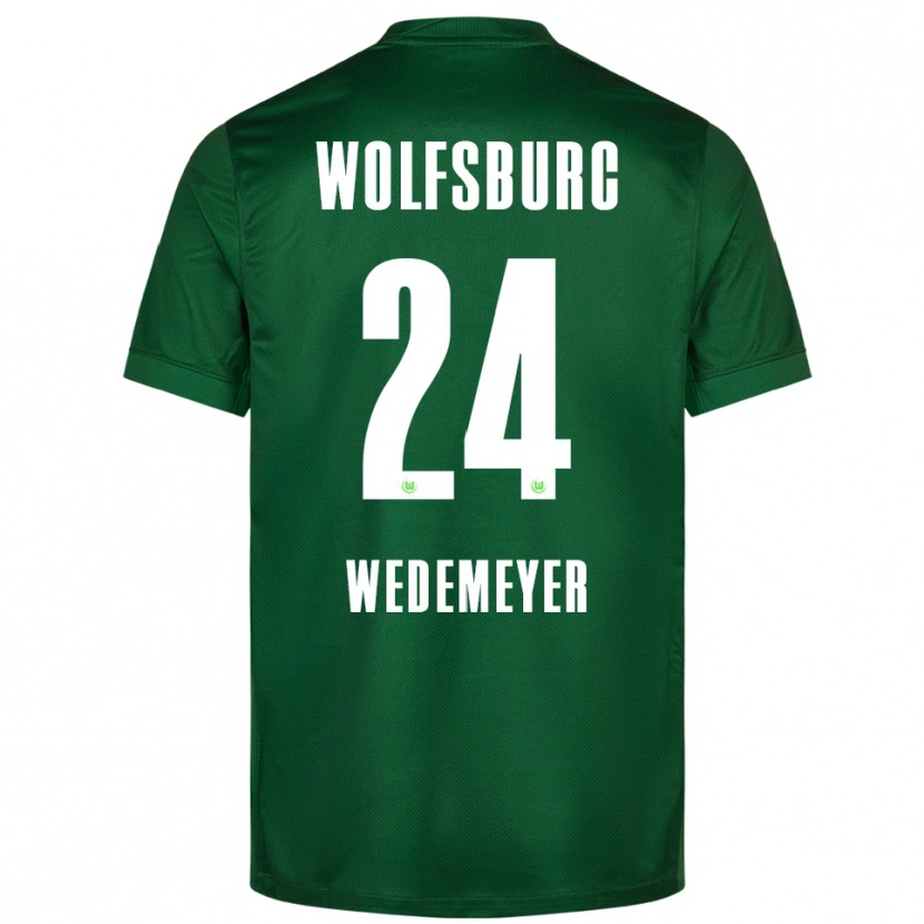 Danxen Homme Maillot Joelle Wedemeyer #24 Vert Blanc Tenues Domicile 2025/26 T-Shirt