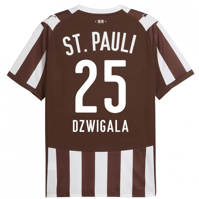 Danxen Homme Maillot Adam Dzwigala #25 Café Blanc Tenues Domicile 2025/26 T-Shirt