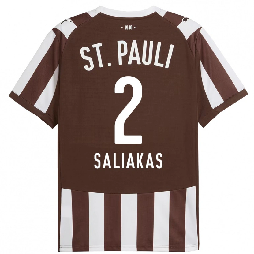 Danxen Homme Maillot Manolis Saliakas #2 Café Blanc Tenues Domicile 2025/26 T-Shirt