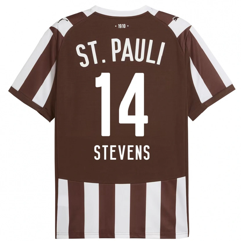 Danxen Homme Maillot Fin Stevens #14 Café Blanc Tenues Domicile 2025/26 T-Shirt