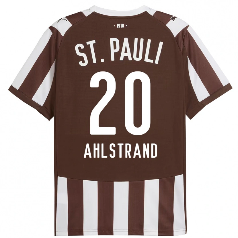 Danxen Homme Maillot Erik Ahlstrand #20 Café Blanc Tenues Domicile 2025/26 T-Shirt