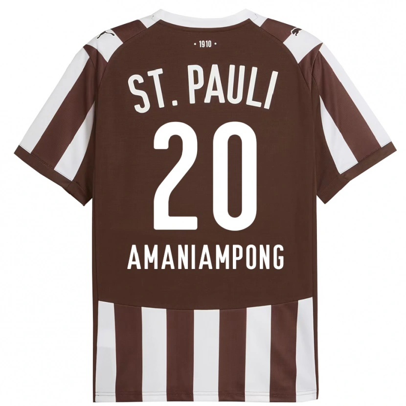 Danxen Homme Maillot Marces Amaniampong #20 Café Blanc Tenues Domicile 2025/26 T-Shirt
